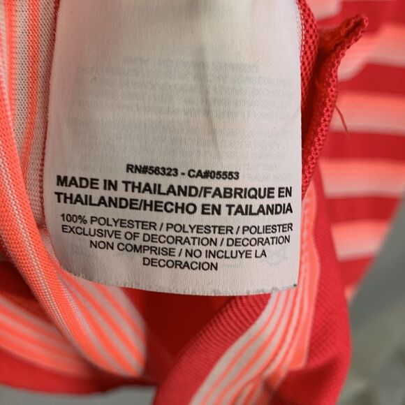 Nike Golf NWOTs Dri-Fit Red Pink White Striped Performance SS Polo Shirt Size M - Picture 7 of 13